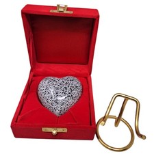 Mini Memorial Heart for Ashes Keepsake Cremation Urn Human Pet with Stand Box