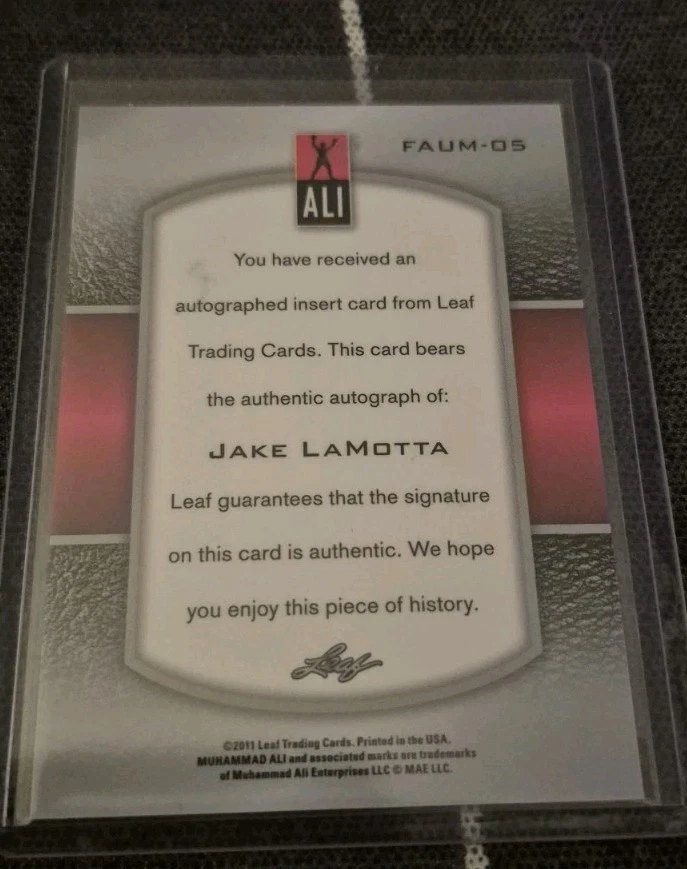 2011 Leaf Metal Muhammad Ali Fans Of Ali Jake LaMotta Auto Raging Bull - Image 2 of 2