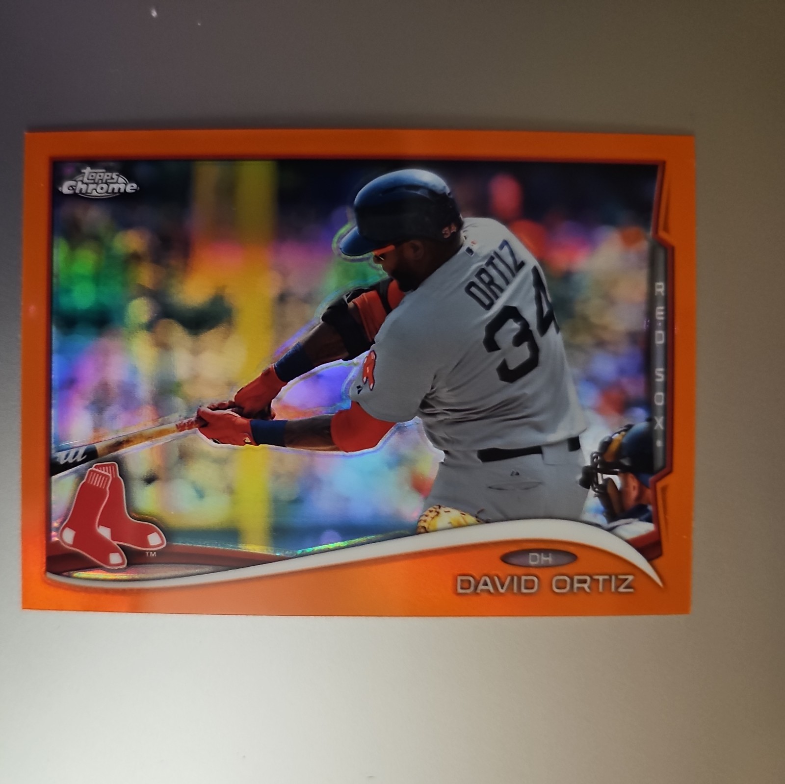 2014 Topps Chrome David Ortiz Boston Red Sox Batting Orange Refractor #201