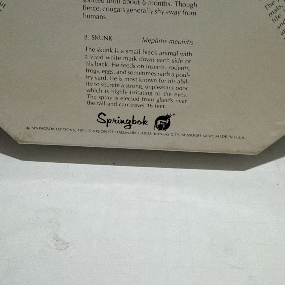 VINTAGE Springbok Okta Puzzle - CARNIVOROUS ANIMALS OF NORTH AMERICA - Image 3 of 3