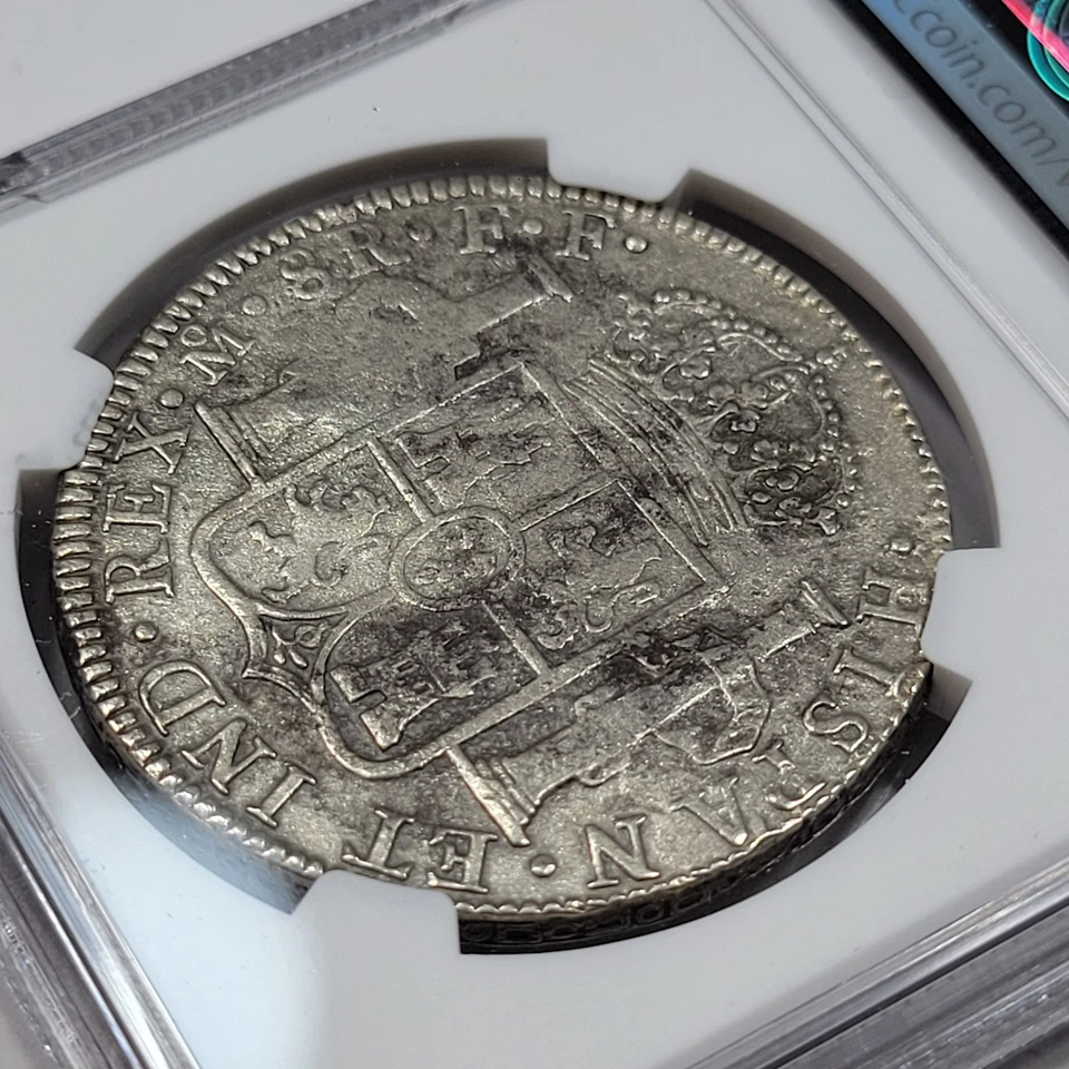1783 Mo Mexico Silver 8 Reales EL CAZADOR SHIPWRECK NGC VF Genuine *M20 - Image 4 of 4