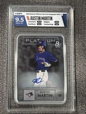2021 Bowman Platinum PDC-2 Austin Martin Die Cut RC Auto 60/99 Blue Jays HGA 9.5