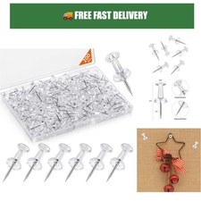 200 Clear Push Pins Thumb Tacks Steel Tip for Bulletin Board Corkboard Map