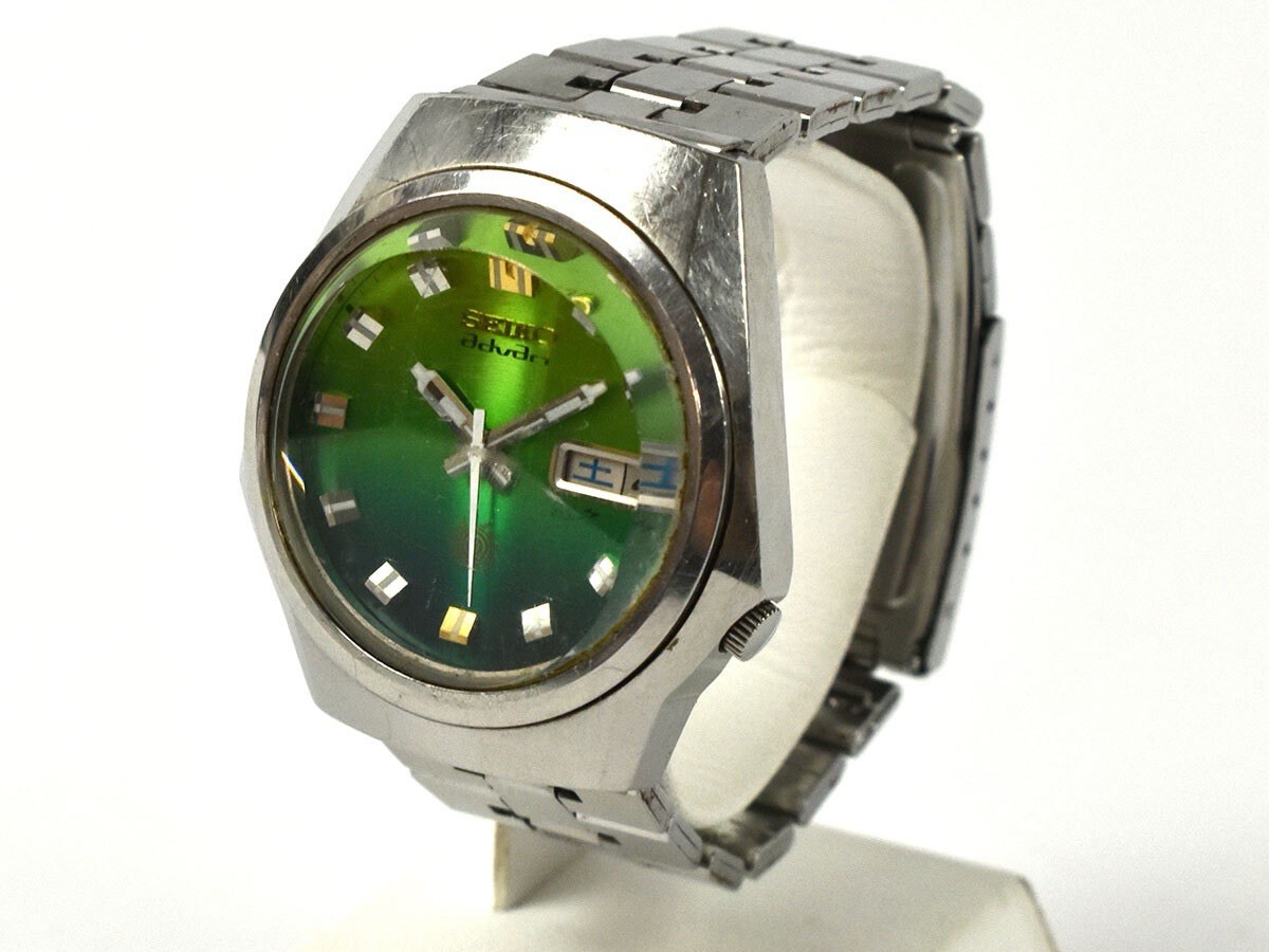 Seiko Advan 7019-7330 1974 JDM Automatic Green Fume Gradient Day-Date Vintage image 4