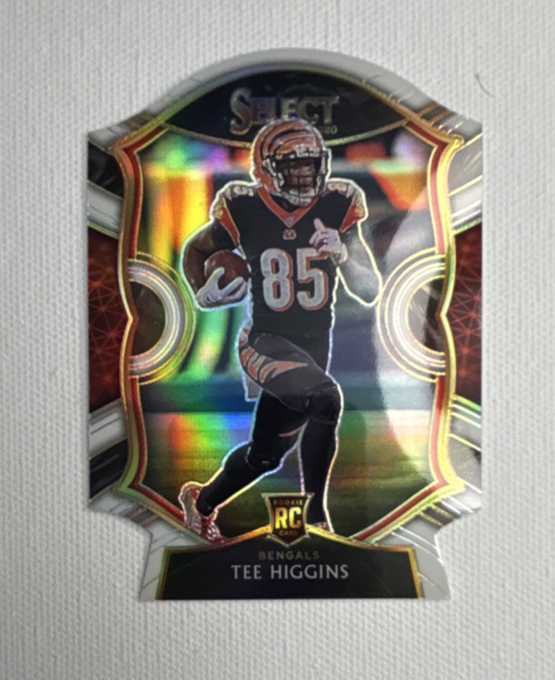 2020 Panini Select Tee Higgins Rookie White Prizm Die-Cut Concourse #60 Bengals