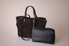 Brown Suede Tote Bag Medium Size, Shoulder  Hand Carry Bag