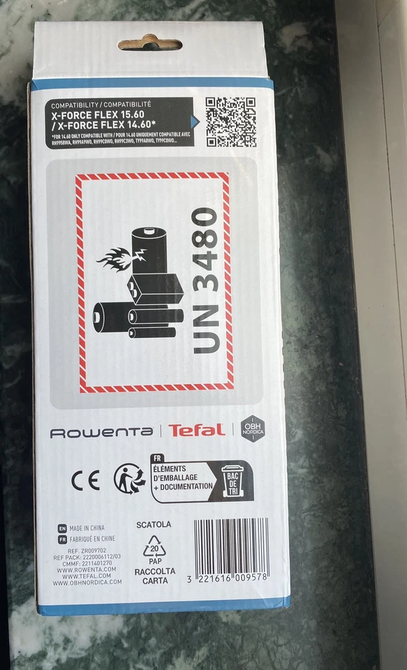 Batteria  X-Force Flex 14.60 E X-force Flex 15.60 Originale con Garanzia Rowenta - Image 3 of 3