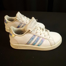 Adidas Grand Court Girls Size 12K White Lace Up Round Toe Sneaker Shoes FW1274 Adidas Grand Court Girls Size 12K White Lace Up Round Toe Sneaker Shoes FW1274