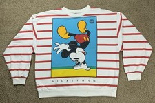 VTG Disney LARGE Mickey Mouse Long sleeve Crewneck Sweater Sweatshirt Pullover