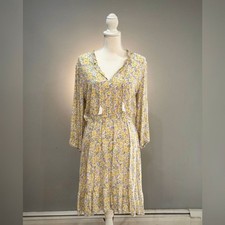 Multicolor LOFT Beach Floral L/S Dress Size M NWT