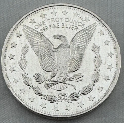 1 Troy Oz .999 Fine Silver Morgan Dollar Round – Brilliant Shining Round