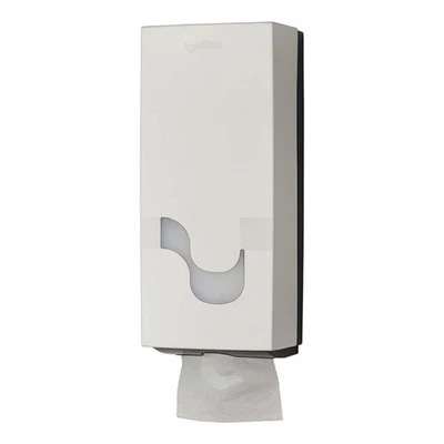 Distributeur Papier Toilette Feuilles Entrecoupé Blanc Megamini Celtex - Bain Wc - Photo 1/4