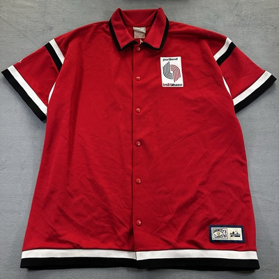 #ad Vintage Portland Trail Blazers Warm Up Shirt 3XL Button NBA Hardwood Classics $39.95