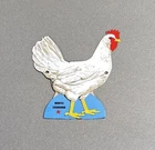 VINTAGE WHITE LEGHORN CHICKEN FARM PORCELAIN SIGN CAR GAS TRUCK OIL MOTORCYCLE