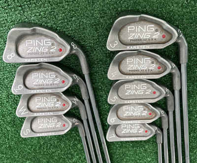 【早い者勝ち】PING ZING アイアンセット PING ZING 2 Iron Set 3-PW+SW Red Dot, Stiff-flex JZ Steel, Men's