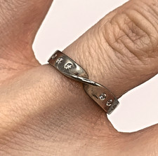 Platinum Diamond Twist Band Ring 950 Platinum - Size L 1/2