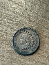 1860 Rounded Breast Indian Cent XF+