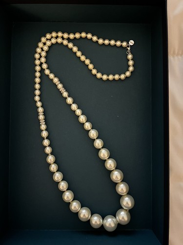 Givenchy Long Pearl and Rhinestone Necklace - Picture 2 of 7