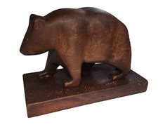 Carved Brown Bear Wood Cabin Lodge Decor Primitive 10"