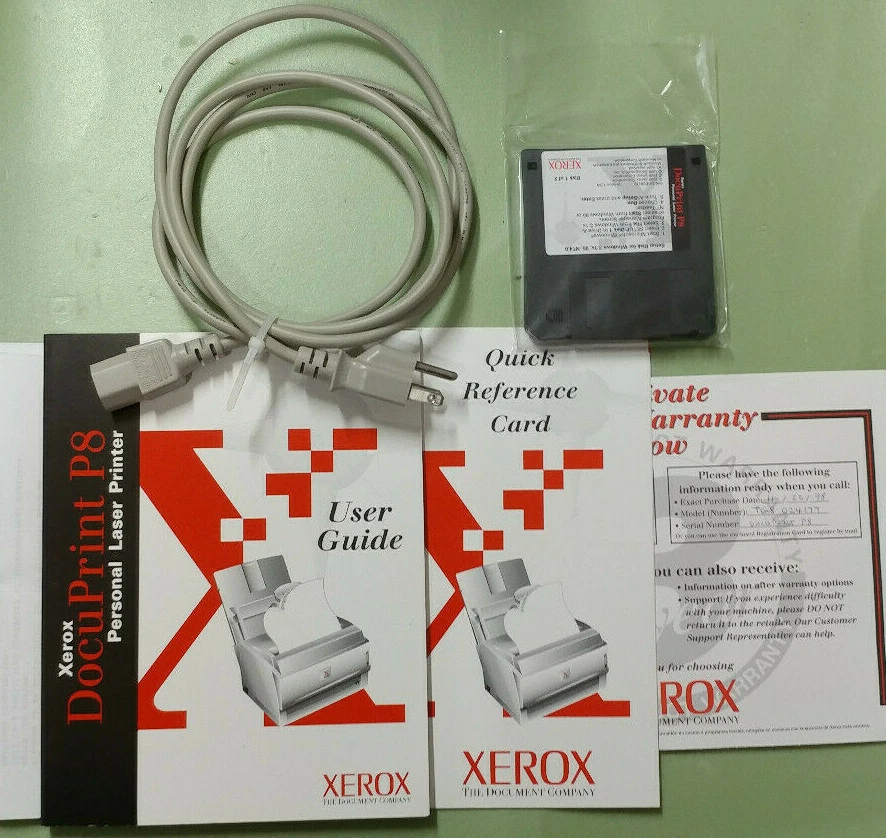 Xerox DocuPrint P8 Laser Printer W-Cables/ Manuals/ 3.5" Disks - NOTE XP OS ONLY - Image 2 of 4