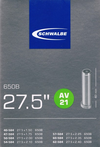 Schwalbe Av 21 Schlauch 27,5 650B Ventil: Auto Schrader AV21 27.5 Autoventil-image