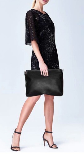 BURBERRY große Clutch schwarz grün genarbtes Leder Reißverschluss Damentasche Neu mit Etikett - Bild 17 von 20