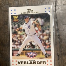 Justin Verlander 2007 Topps *Opening Day* Collectible MLB Rookie Card No. 187