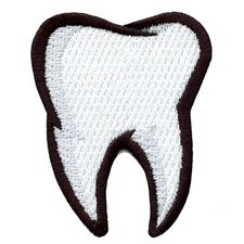 Tooth Embroidered Iron On Patch