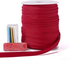Bias Tape Double Fold 1/2 Inch, Double Fold Bias Binding Tape 55 Yards Wine Red