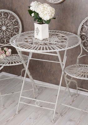 Metalltisch Weiss Gartentisch Shabby Vintage Klapptisch Garten Tisch Ebay