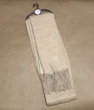 Topshop Khaki tan brown Knit Scarf  Fringe
