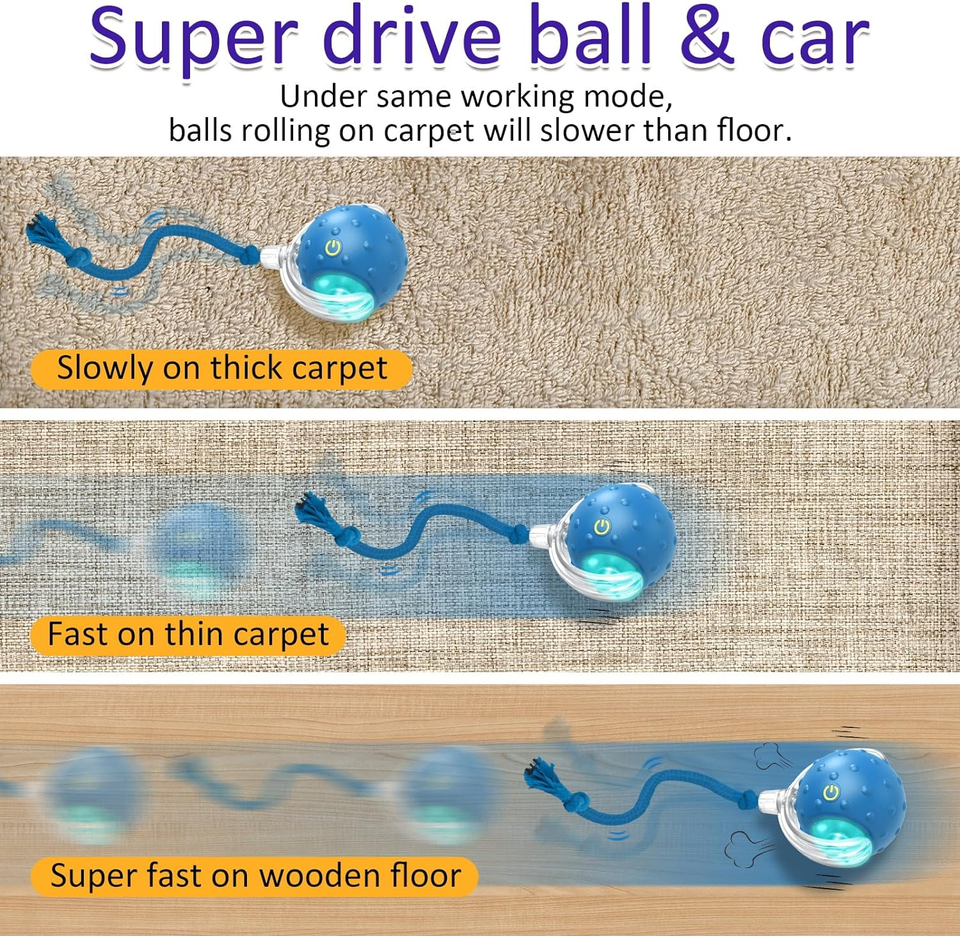Picture of Interactive Cat Toys Ball for Indoor Cats Fast Rolling on Carpet ...