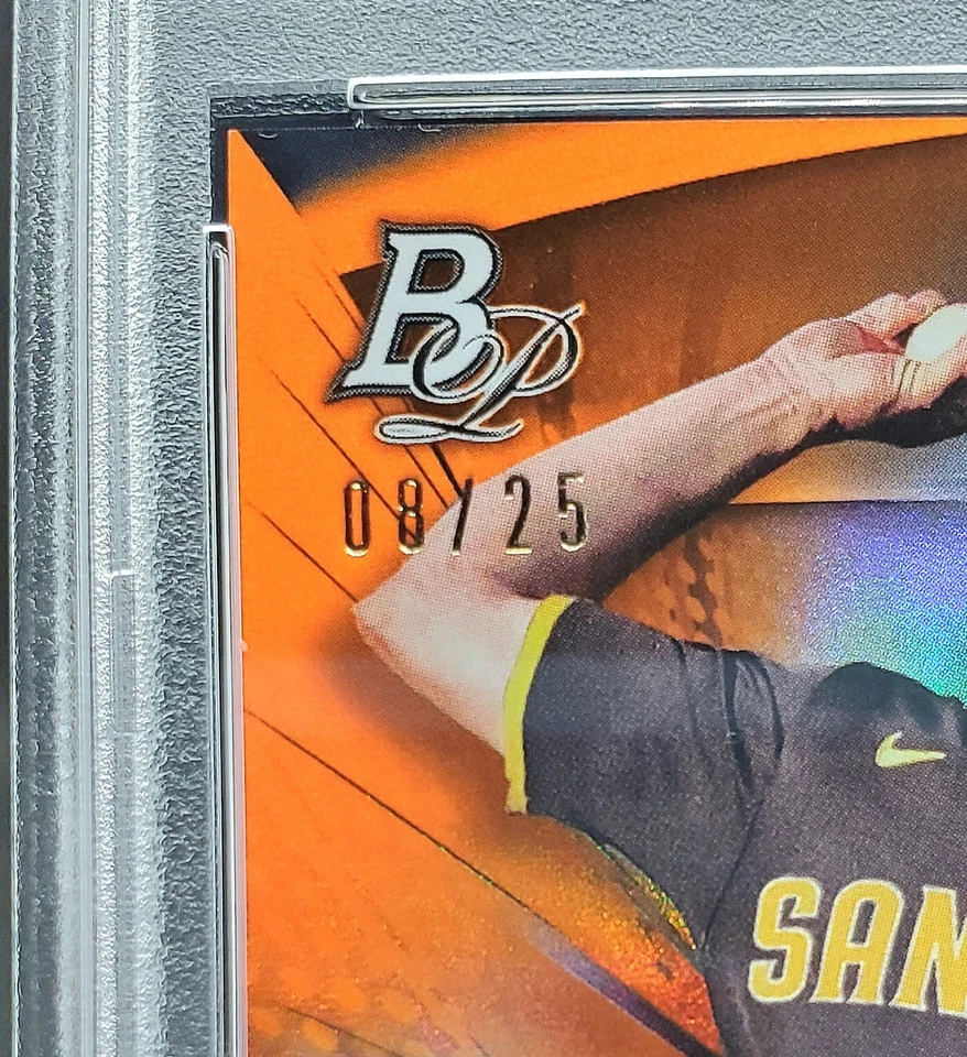 2022 Bowman Platinum Victor Lizarraga RC Auto Orange Holo Foil #8/25 PSA 9 🆎️ - Image 3 of 3