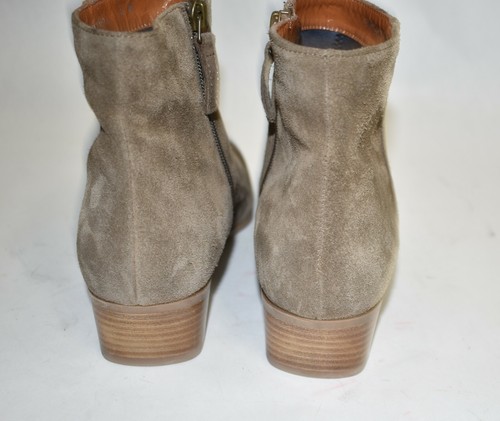 Brown Suede Stacked Heel Bootie Size 