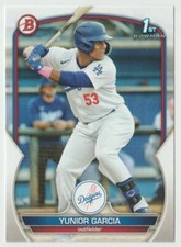 2023 Bowman Prospects #BP-142 Yunior Garcia 1st Bowman Baseball Card Dodgers