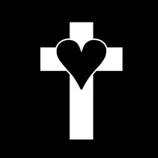 HEART OVER CROSS Vinyl Decal Sticker - FREE USA SHIPPING