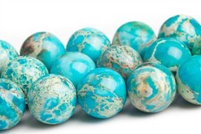 9-10MM Faint Blue Sea Sediment Imperial Jasper Beads Grade AAA Round Loose Beads