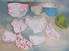 Modern/Vintage PLAY Baby DOLL BIG LOT of 10-DIAPERS SIDES VELKRO Various Brands