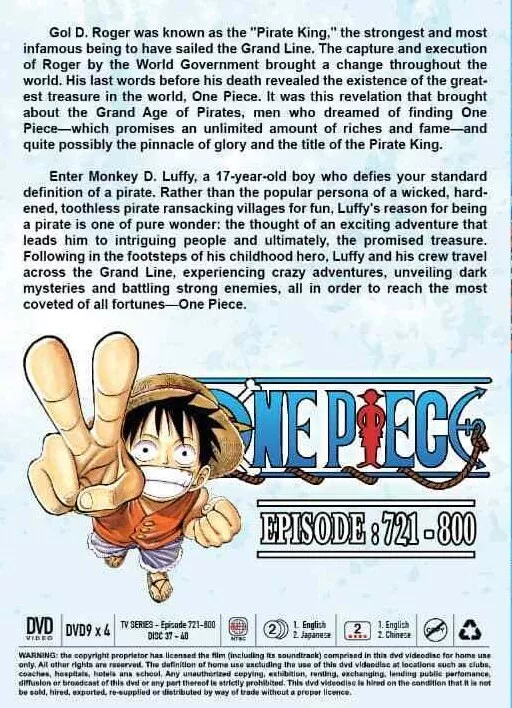 One Piece Eps 801-880. Dual audio. English Dub. English & Chinese Subtitles.