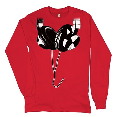 Huge Hanging Headphones Long Sleeve T-Shirt DJ Music