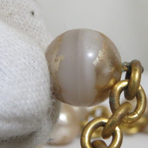 Auth Vintage Celine Faux Pearls Long Necklace Chain Belt Goldtone 90cm/35.4" in - Picture 13 of 24