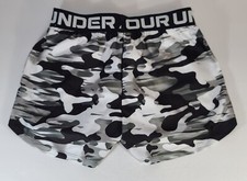 Under Armour Girl's UA Play Up Printed Shorts Youth M Medium - Black/White