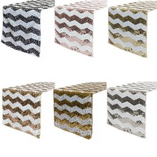 YCC Linens - 14 x 108 Inch Chevron Sequin Table Runners for Weddings and Parties