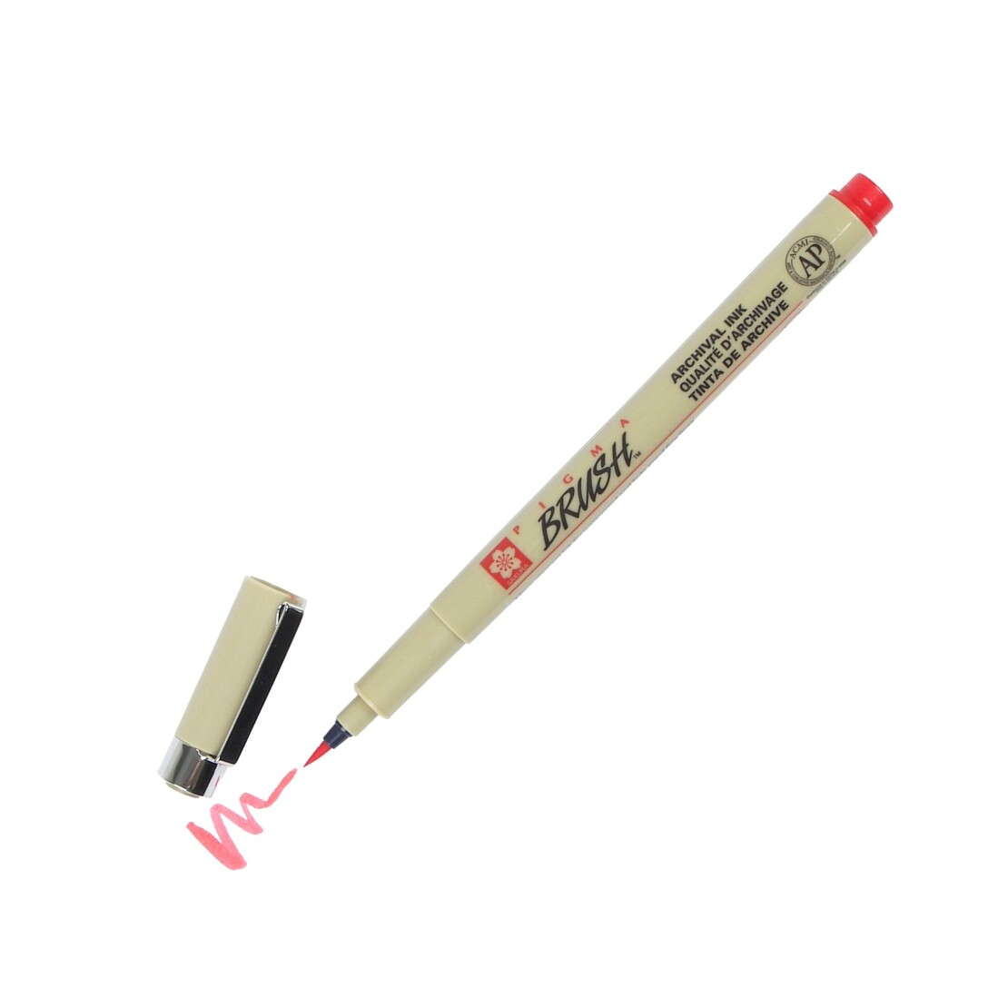 XSDK-BR-19 Sakura Pigma Brush Marker Pen, Red Ink, Pack of 1