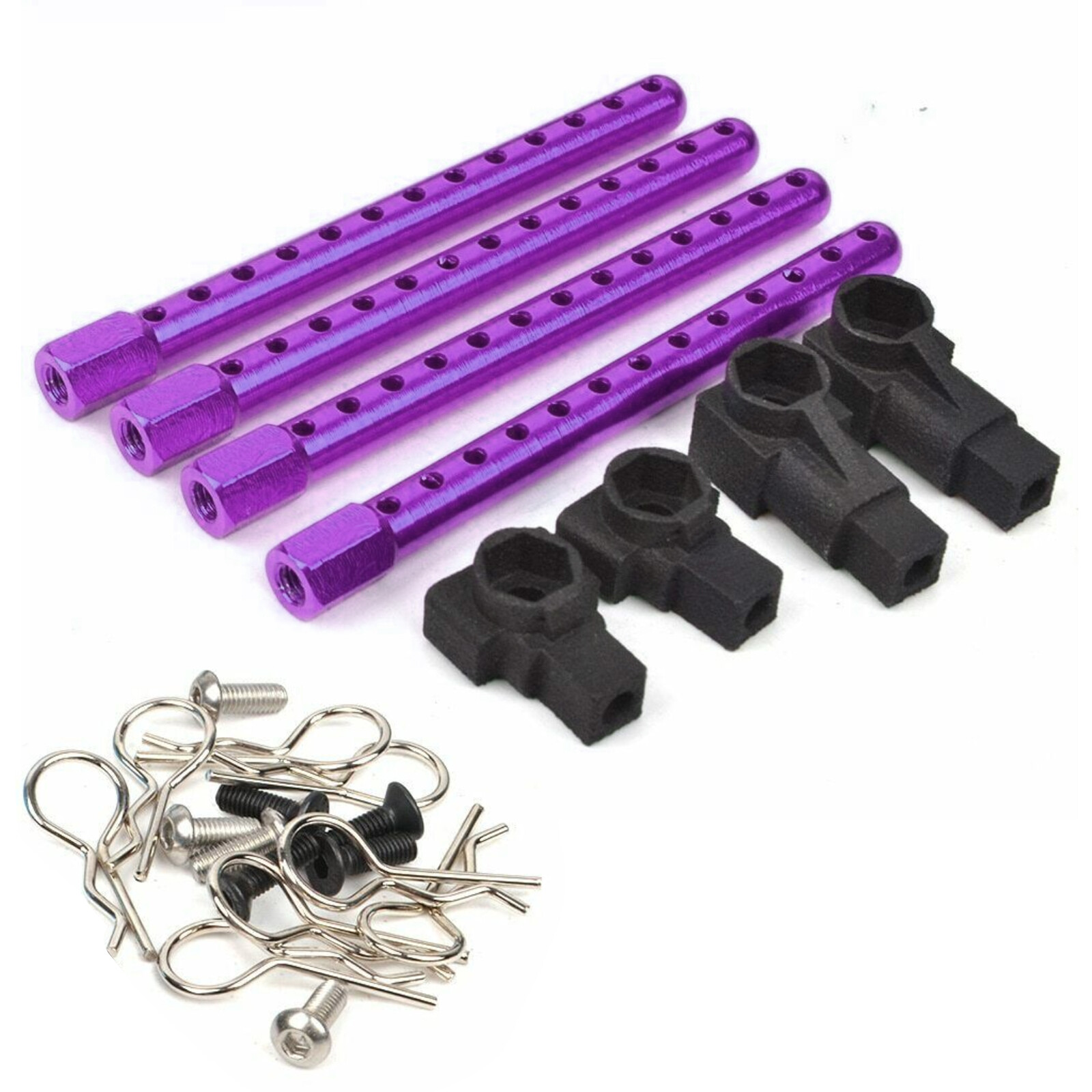 4 Pcs Aluminum Alloy RC Car Body Posts Mount for Tamiya TT-01 TT01 Accessories c