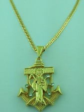 Parca Colgante Ancla Con Parca Dije de la Santa Muerte en Ancla