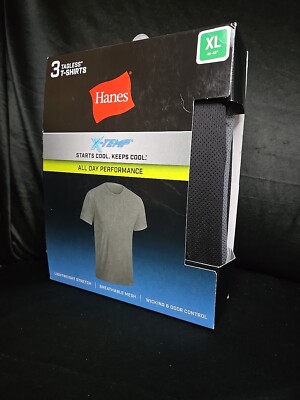 Hanes X-Temp® Breathable Mesh Crewneck T-Shirts Dyed 3-Pack Men's Sz XL ...