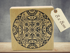 Motivstempel Mandala Muster Ornament 8x8cm Stempel Deko Yoga Boho Basteln DIY