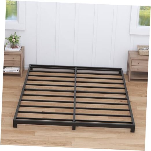 4 Inch Bed Frame Size Low Profile Bed Frame No Box Spring Needed, Heavy Queen