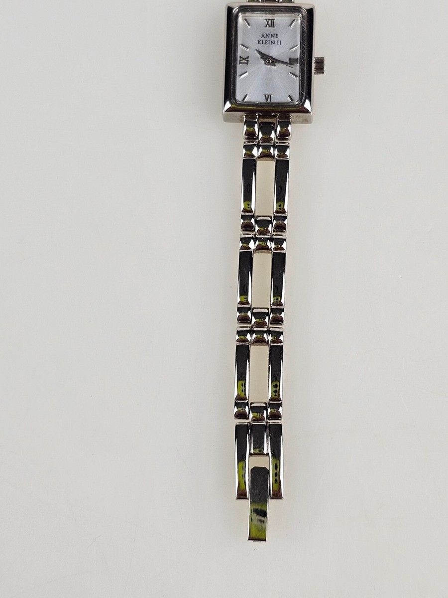 Anne Klein II Tank 10/4737 753H Silver Tones Woman's Wrist Watch